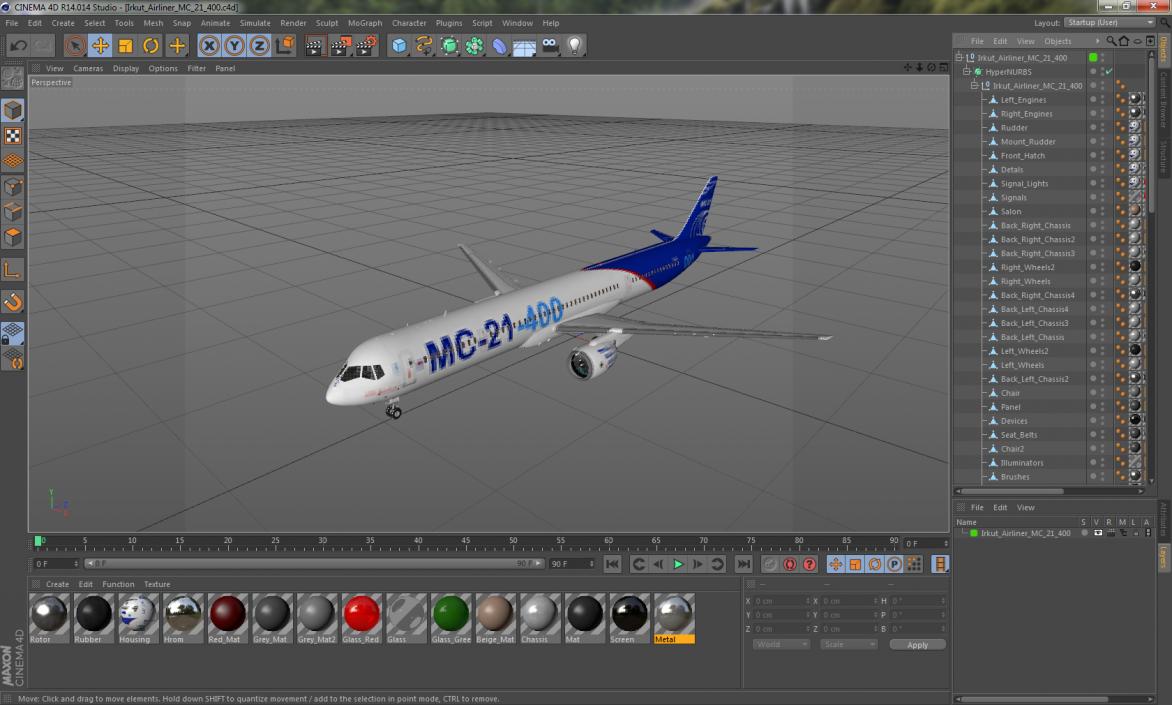 Irkut Airliner MC 21-400 3D model