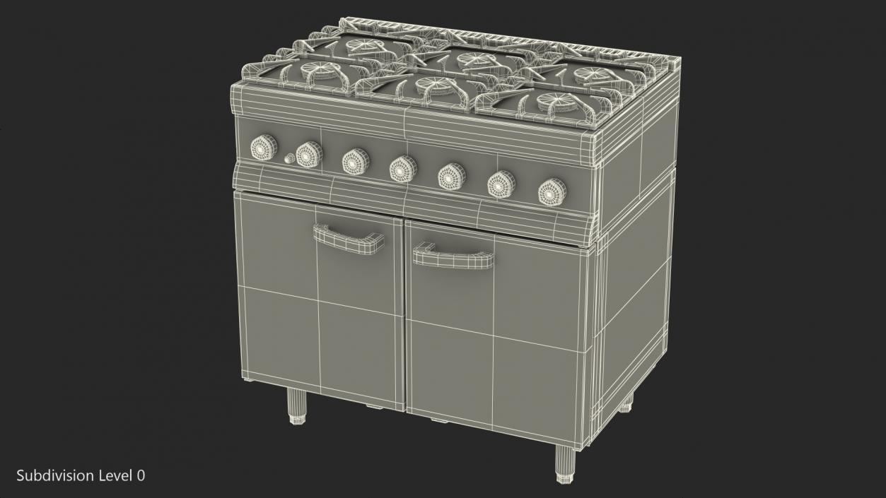 3D Inox Kitchen Gas Owen