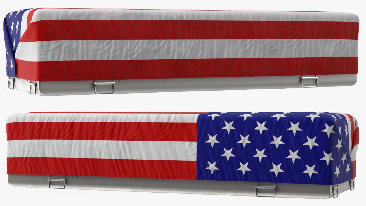 3D Flag Draped US Army Casket