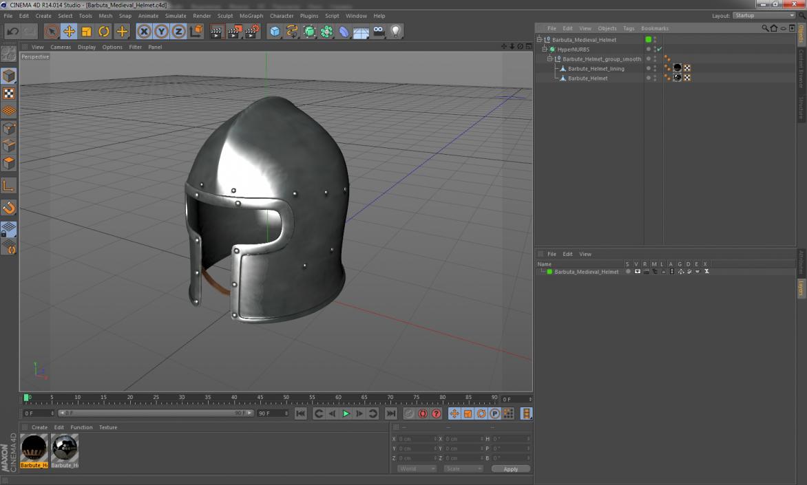 3D Barbuta Medieval Helmet model