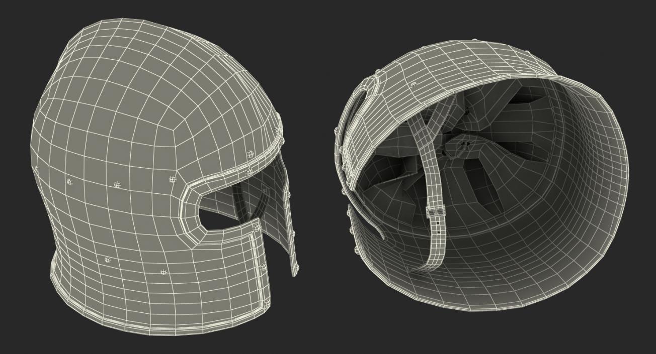 3D Barbuta Medieval Helmet model