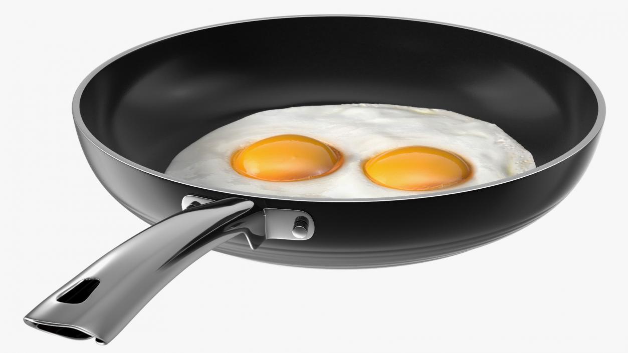 Fried Eggs in a Pan 3D model