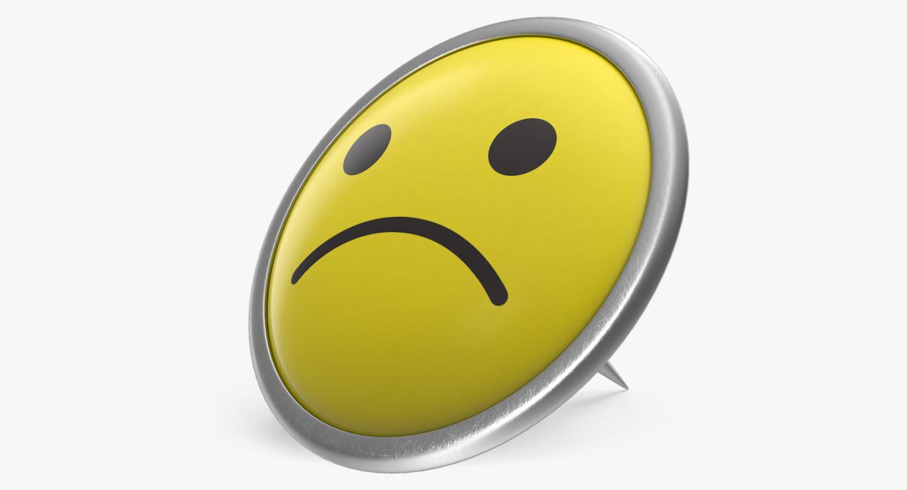 Sad Smiley Pin 3D model