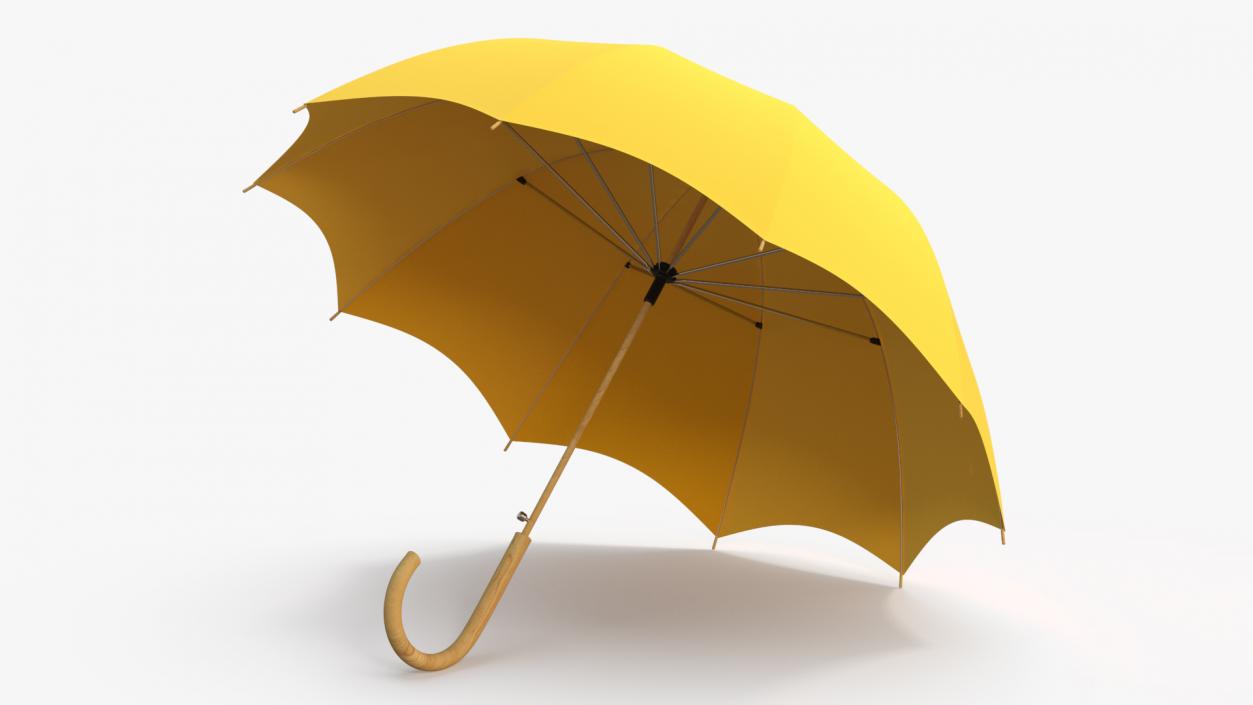 3D model Open Umbrella Yellow