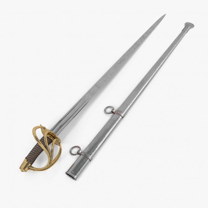 3D Heavy Cavalry Sabre with Sheath