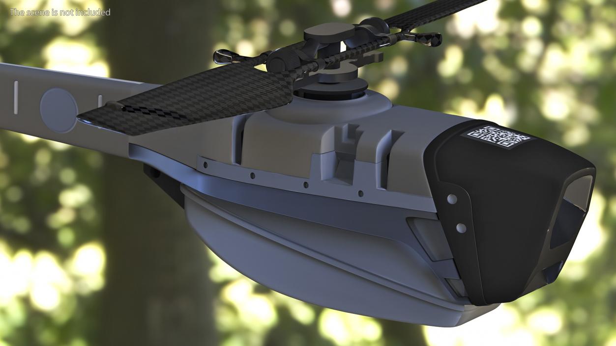 Flir Drone Black Hornet Nano UAV Rigged 3D model
