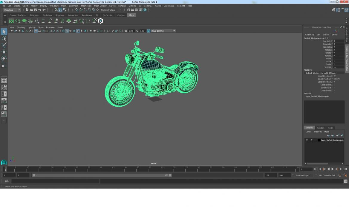 3D Softail Motorcycle model