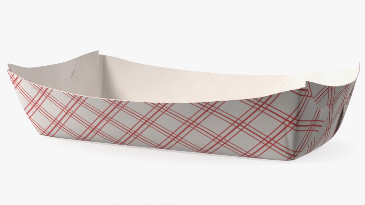 Paper Food Boat Red Checker 3D