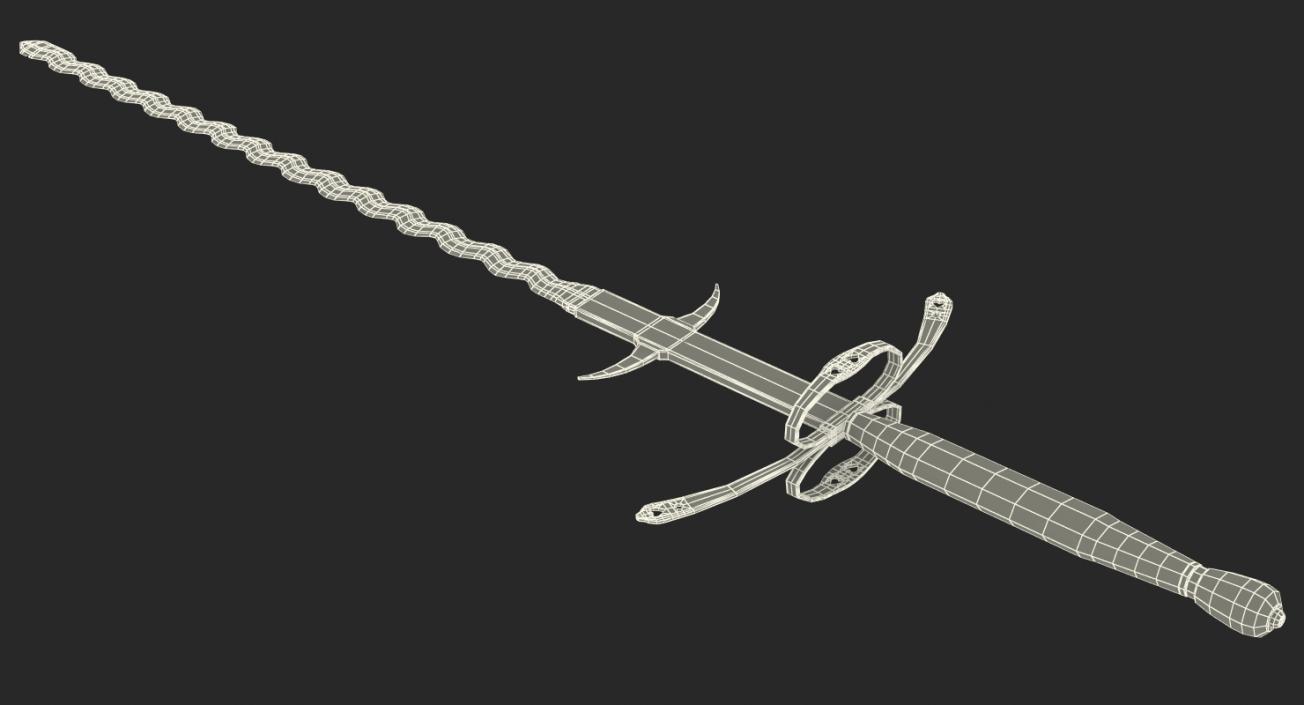 German Landsknecht Flamberge Sword 3D model