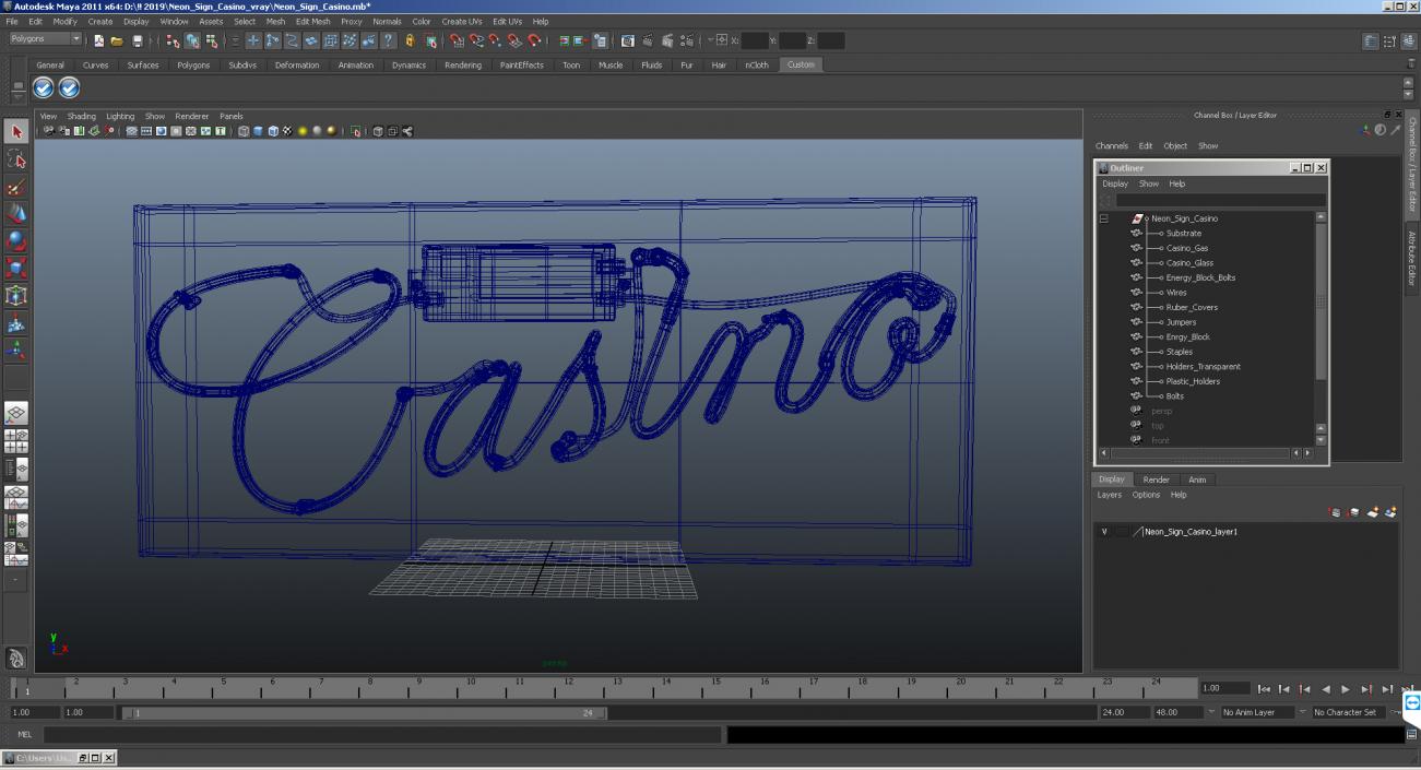 3D Neon Sign Casino
