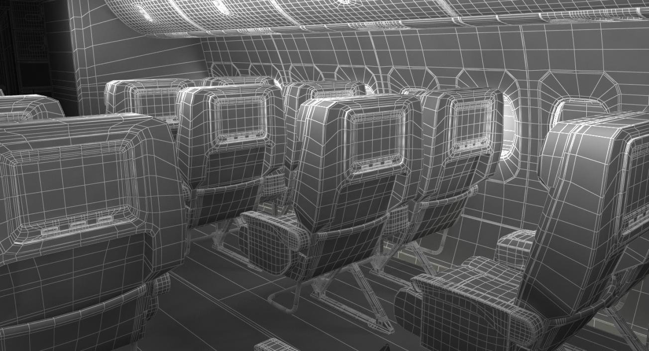 3D Jet Airplane Passenger Cabin model