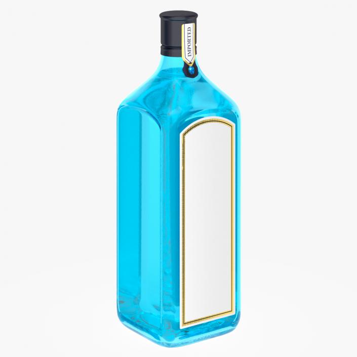 3D Gin 1 Litre Bottle model