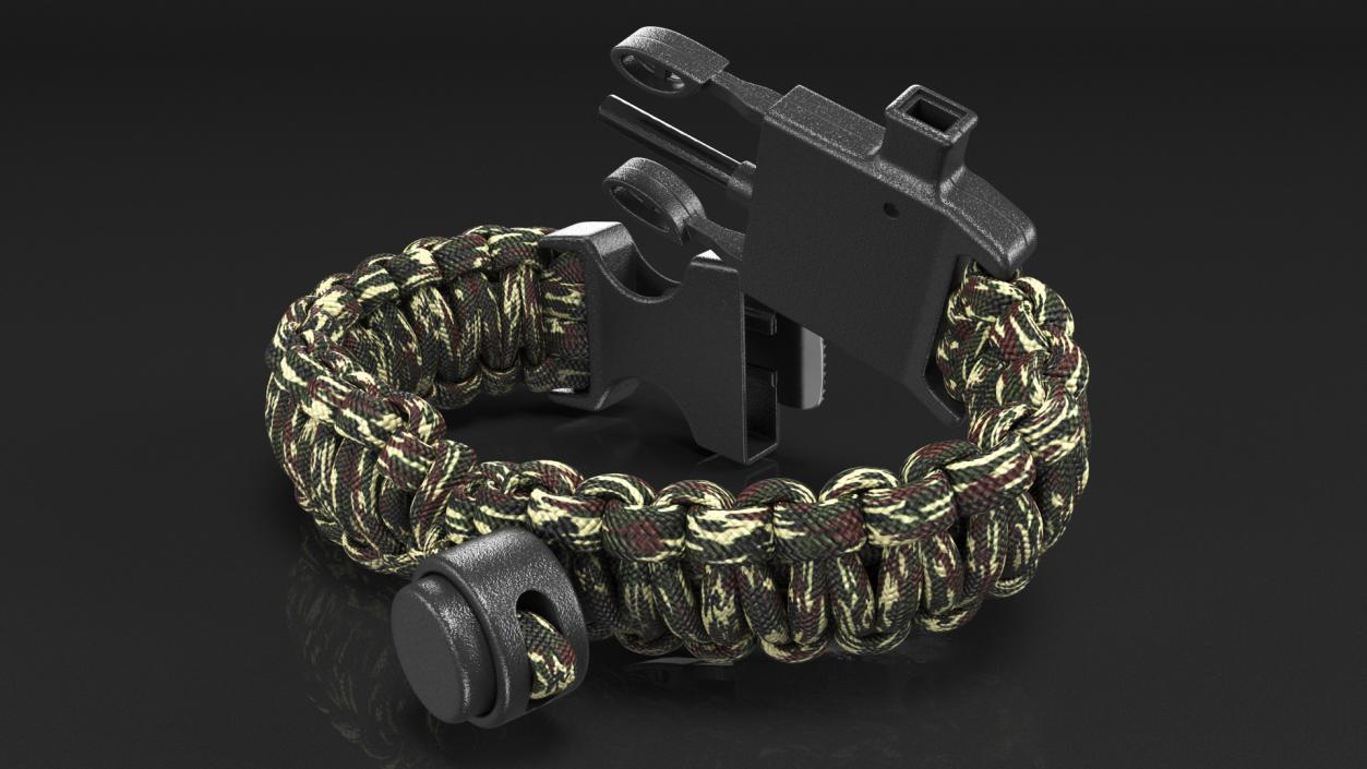 3D model Atomic Bear Cobra Survival Bracelet Camo