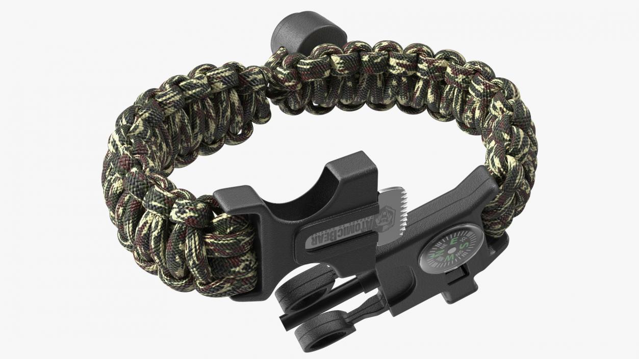 3D model Atomic Bear Cobra Survival Bracelet Camo