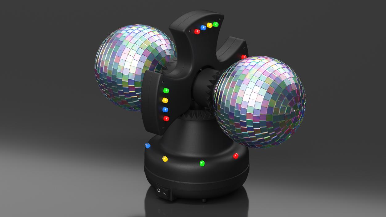 3D model Twin Disco Mirror Ball Switched on Rigged for Cinema 4D