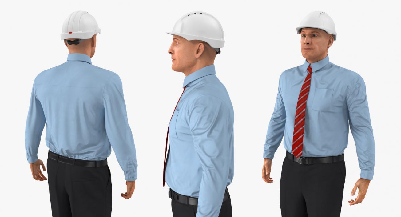 3D model Construction Engineer in Hardhat  Rigged