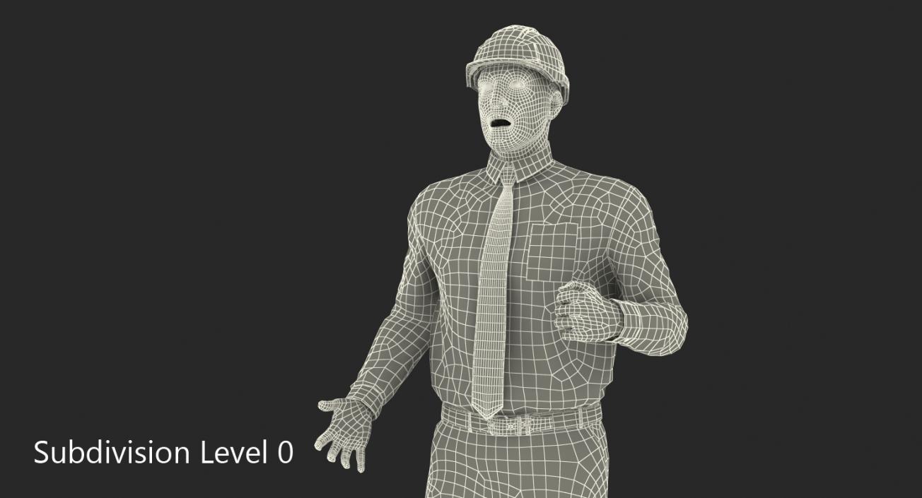3D model Construction Engineer in Hardhat  Rigged