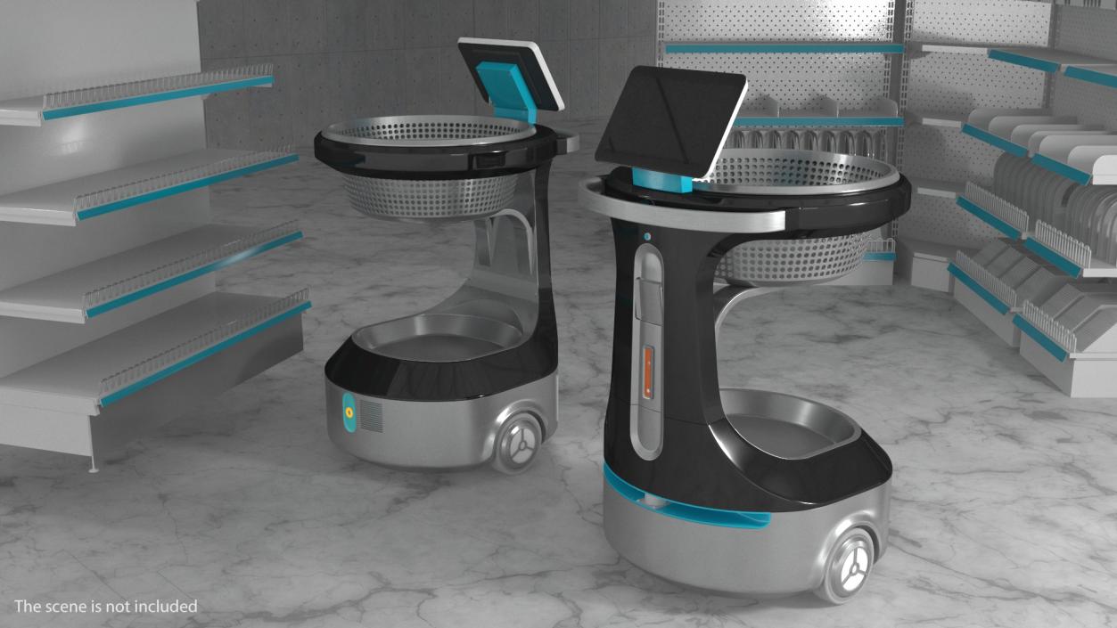 3D model Autonomous Smart Shopping Cart