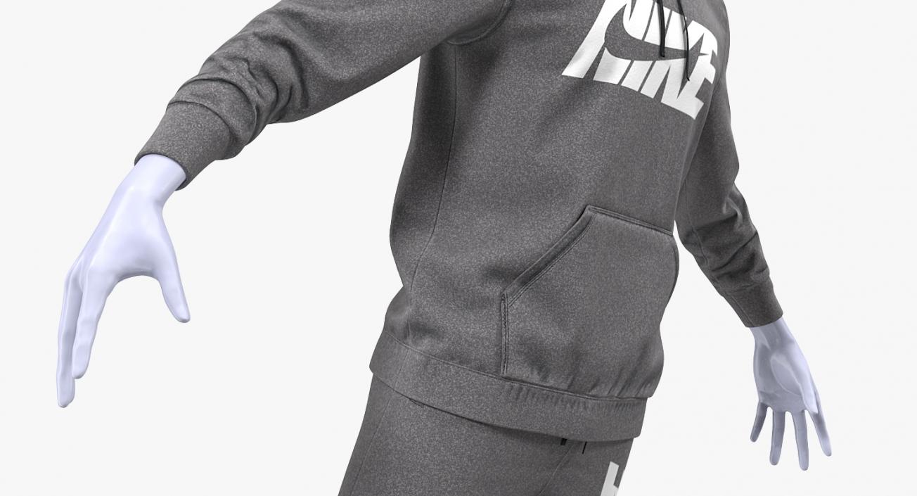3D model Nike Sportswear Suit Anthrazit Raised Hood on Mannequin