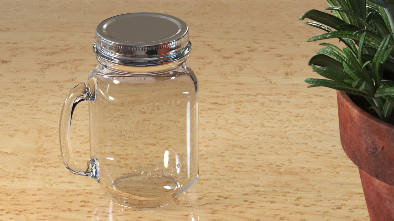 Drinking Jar with Handle 3D model