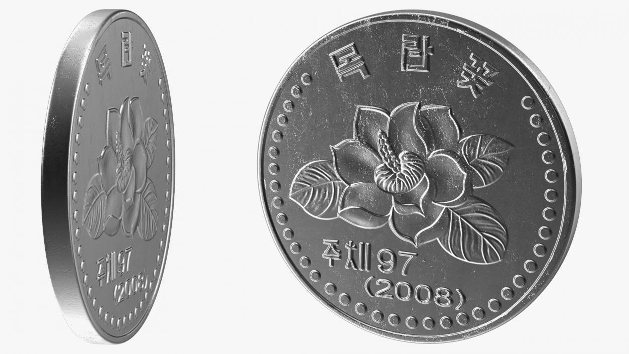 North Korea 2002 and 2008 Series Coins Set 3D