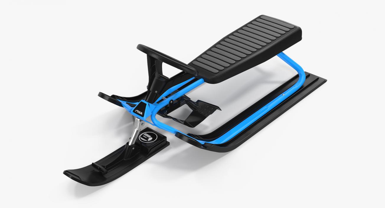 Snow Sled With Steering Wheel 3D model
