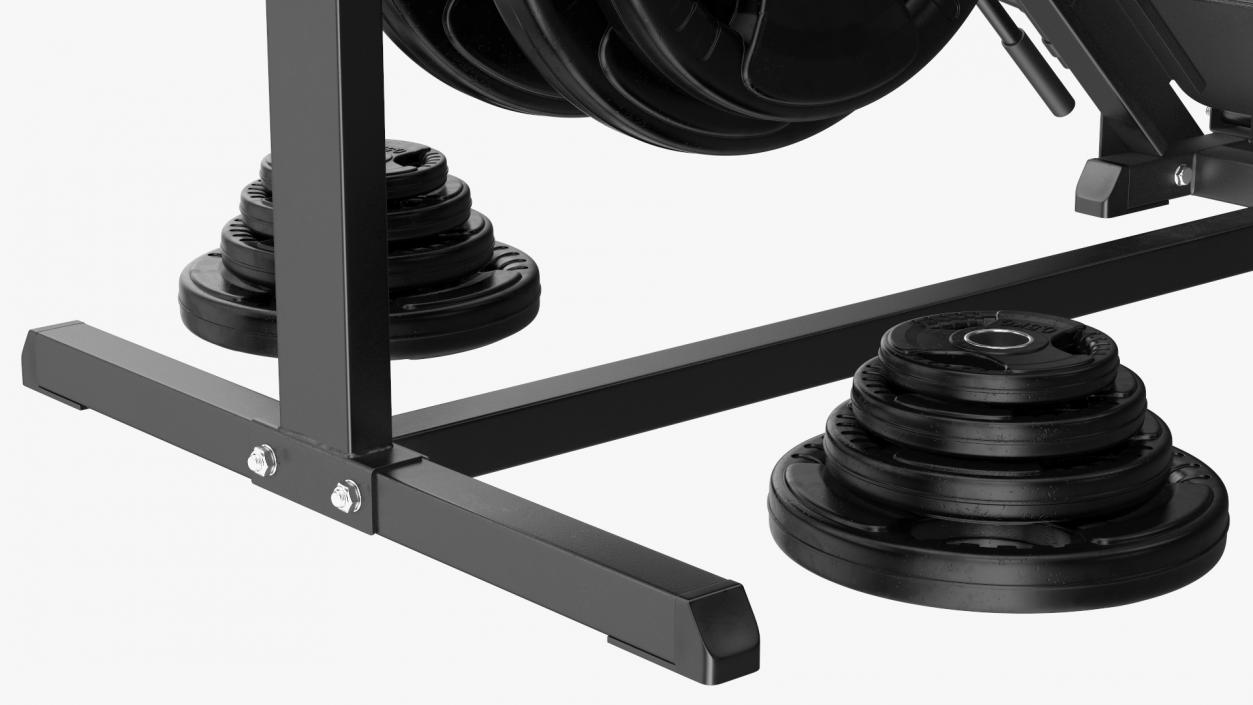 3D Leg Press and Hack Squat Machine with Plates Set model
