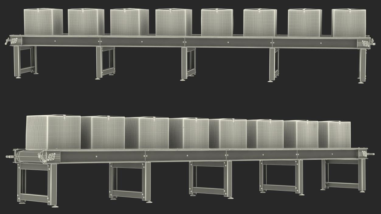 Conveyor Belt With Box 3D