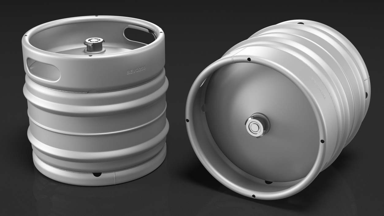 3D Stainless Steel Beer Keg 30L model