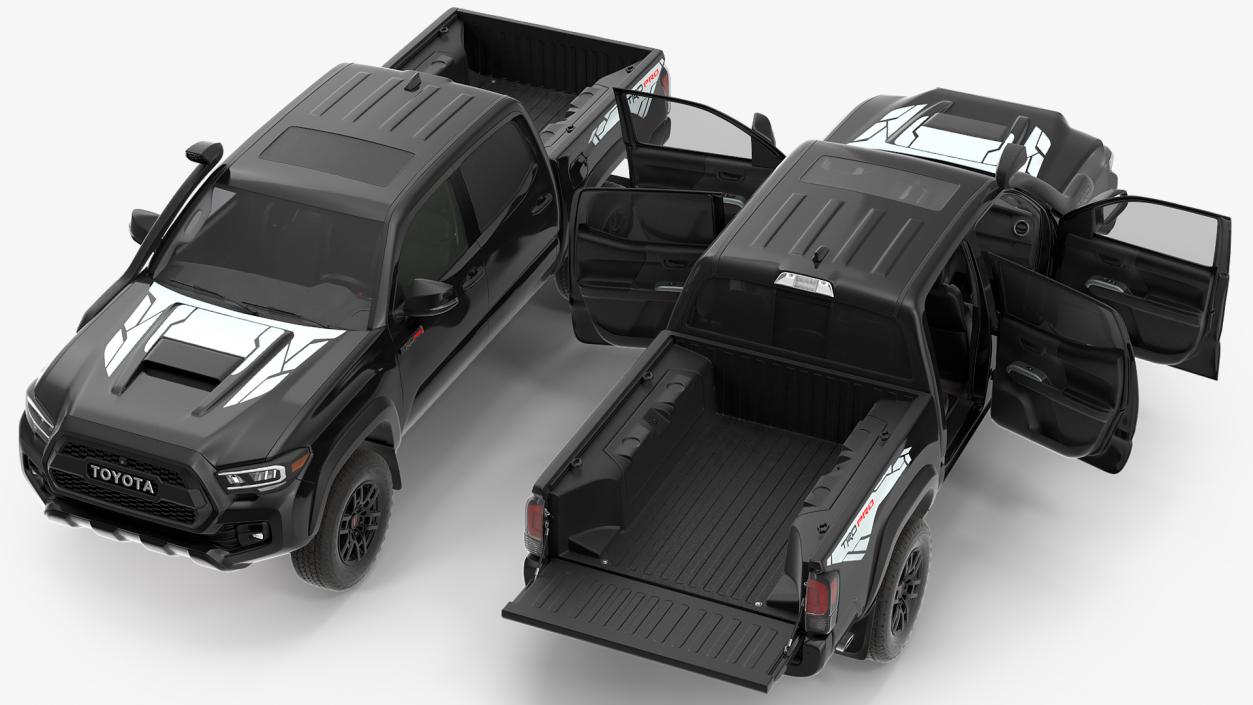 Toyota Tacoma TRD Pro Midnight Black Metallic 2021 Rigged 3D