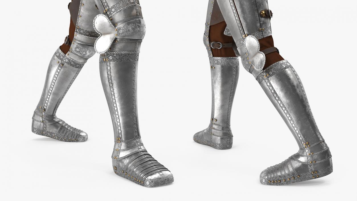 3D model Medieval Knight Plate Armor with Zweihander Rigged