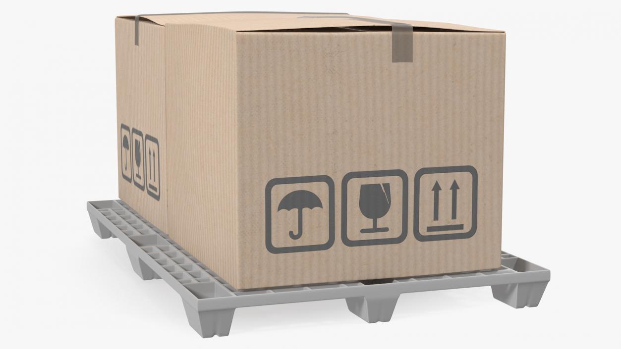 Warehouse Scale with Plastic Pallet and Parcels 3D