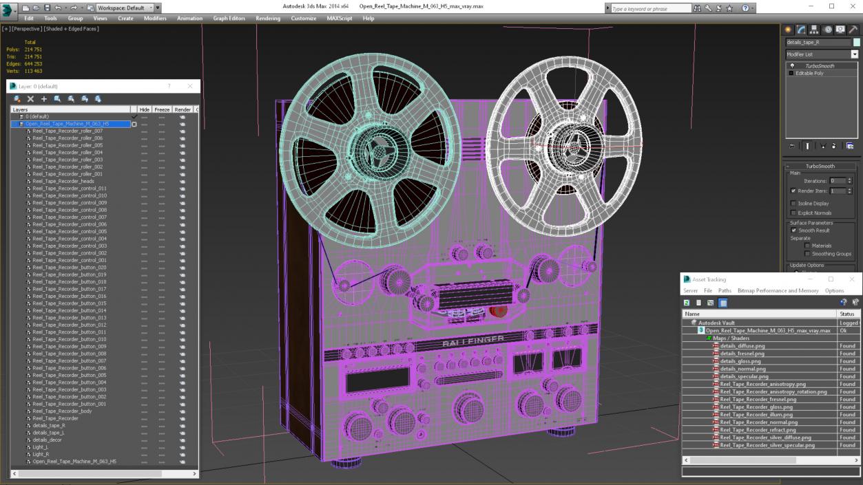 3D Open Reel Tape Machine M 063 H5
