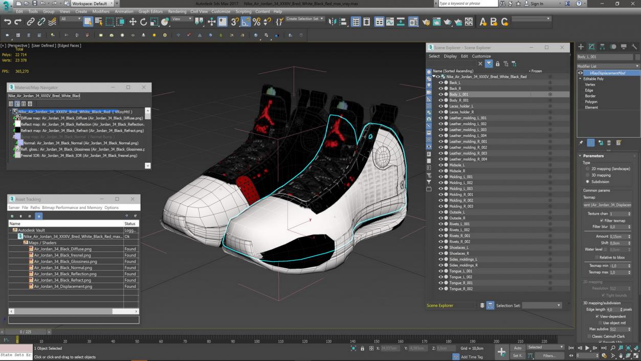 3D model Nike Air Jordan 34 XXXIV Bred White Black Red