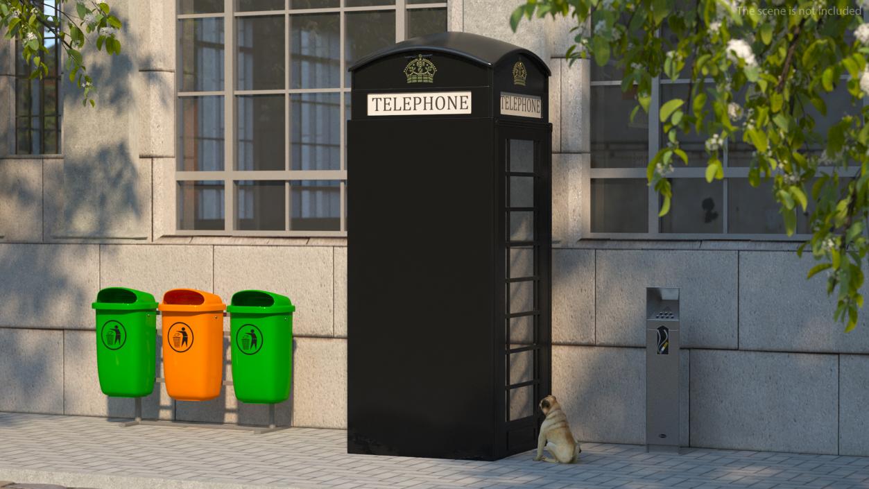 London Phone Box Black 3D