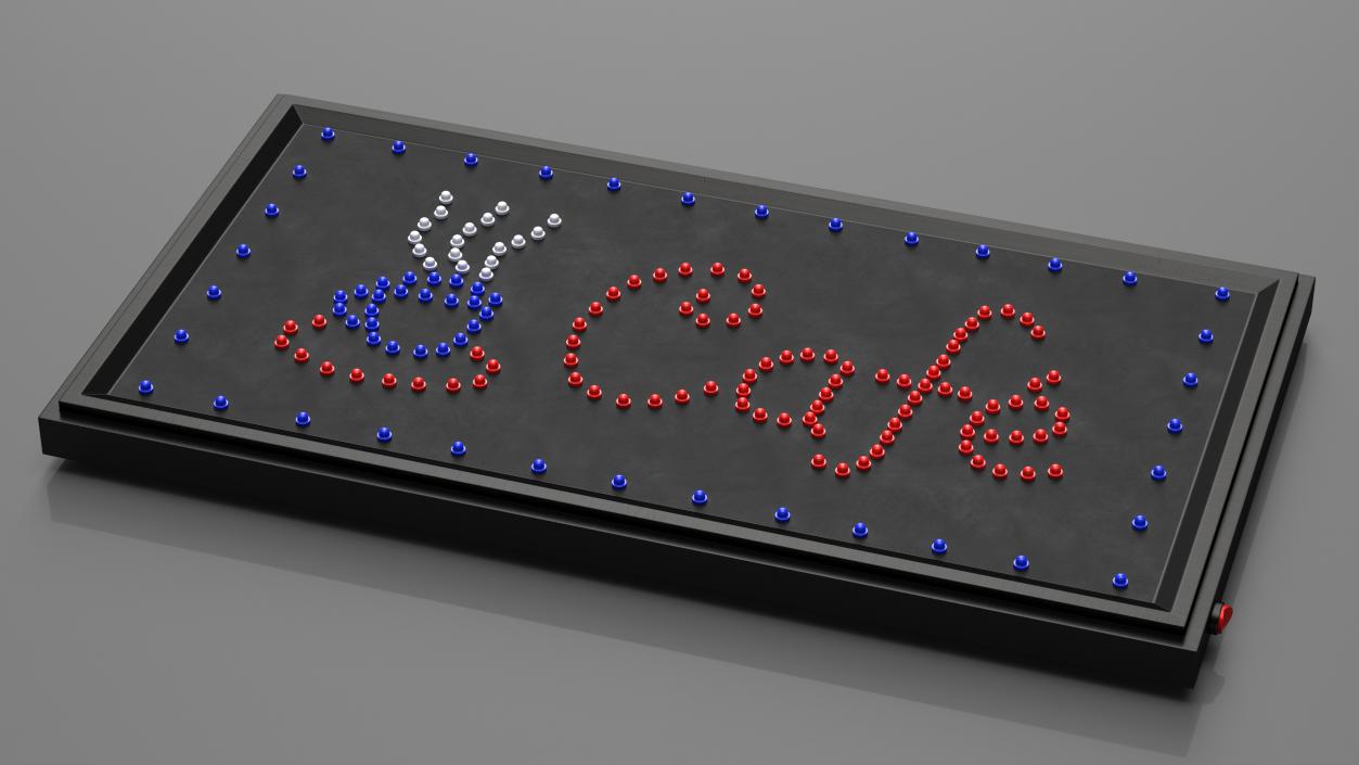 Classic LED Cafe Light Board Sign OFF 3D