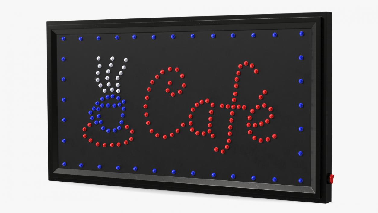 Classic LED Cafe Light Board Sign OFF 3D