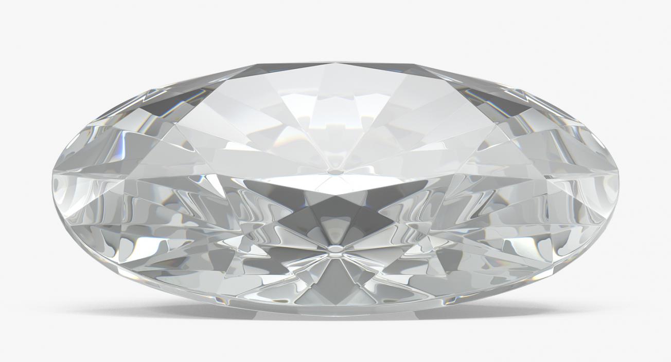 3D Oval Cut Diamonds Set