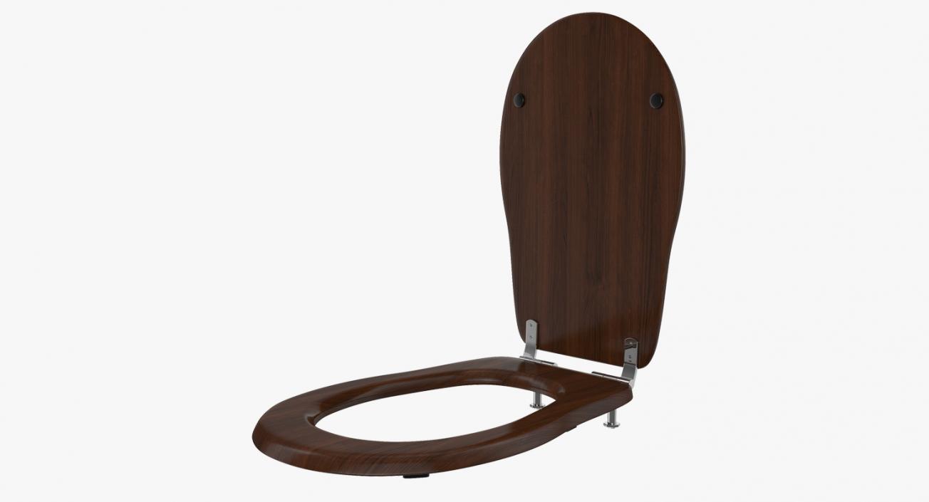 3D Old Style Wooden Toilet Seat model