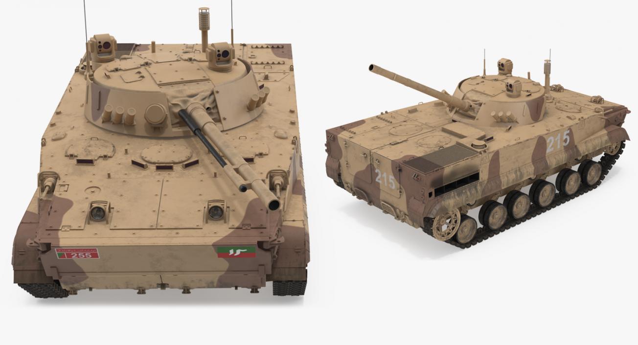 3D model Light Tank BMP-3 Desert Rigged