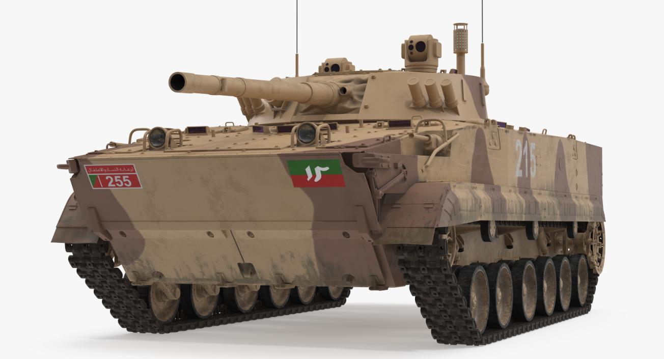 3D model Light Tank BMP-3 Desert Rigged