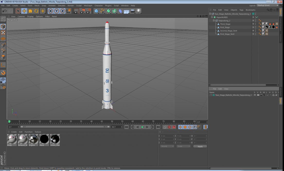 Two Stage Ballistic Missile Taepodong 2 3D model