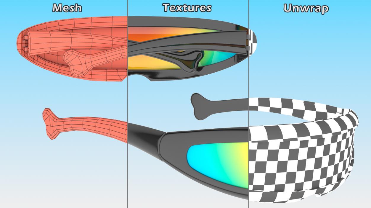 3D Futuristic Cyclops Shield Sunglasses