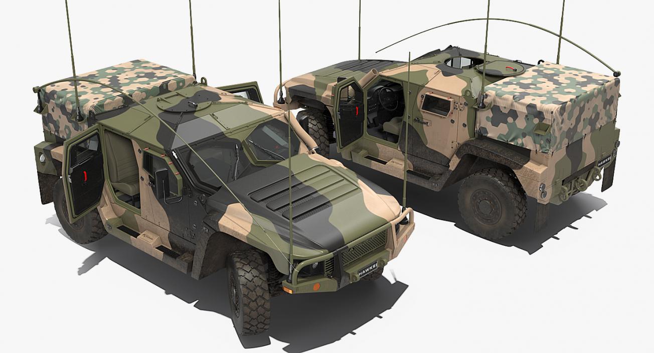 3D High Mobility Protected Vehicle Hawkei PMV 4x4 Camo