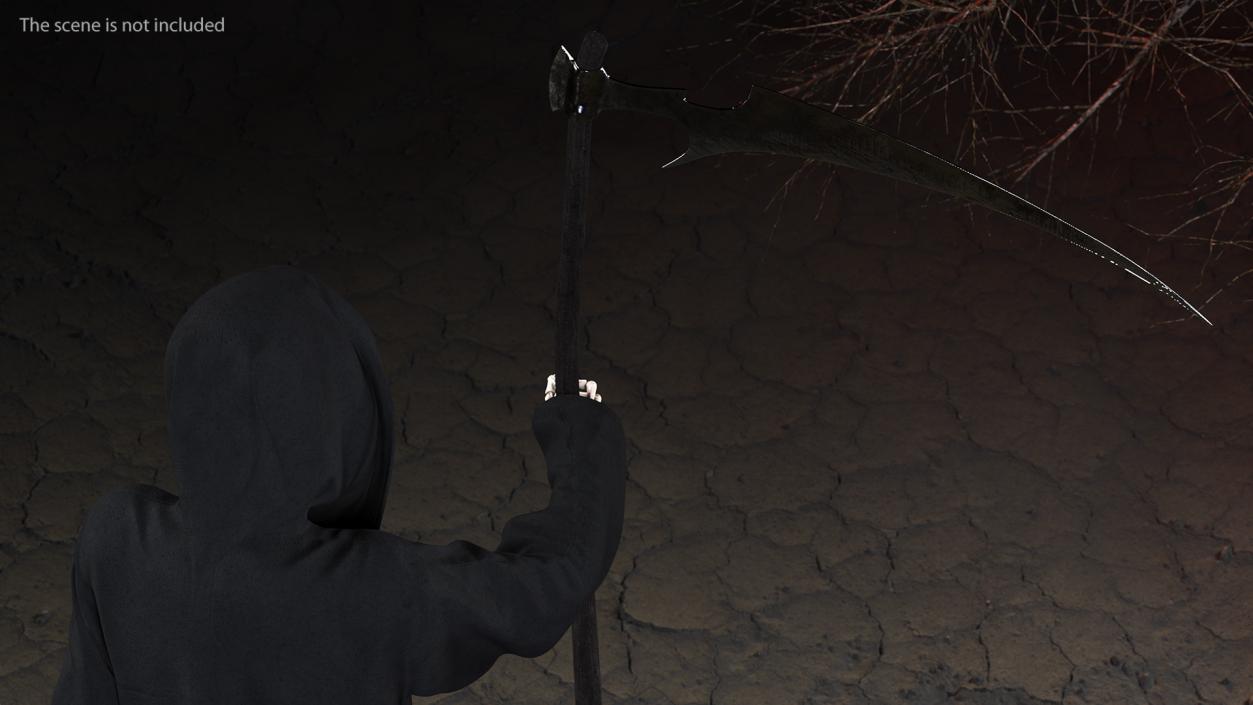 3D Grim Reaper Holds Out Scythe model