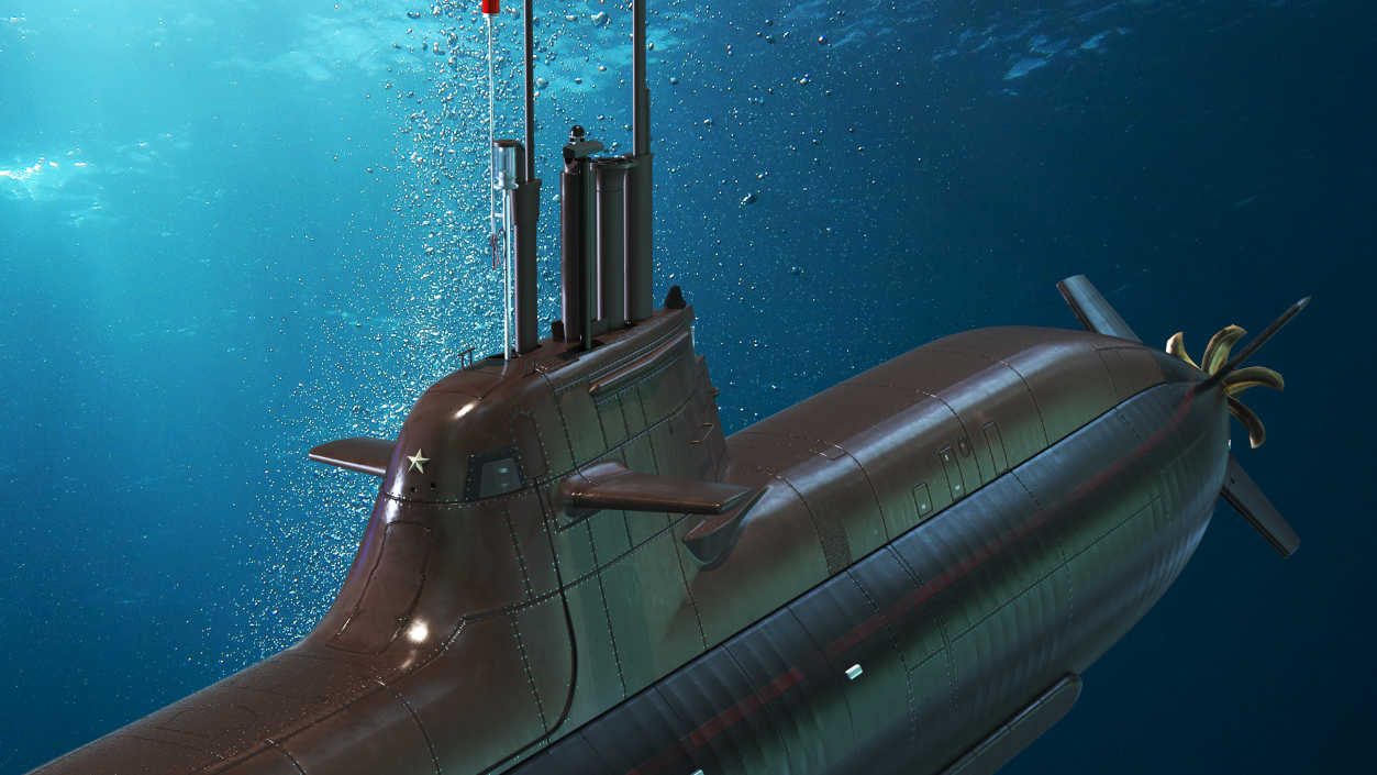 3D HDW Class 212A Submarine Wet model