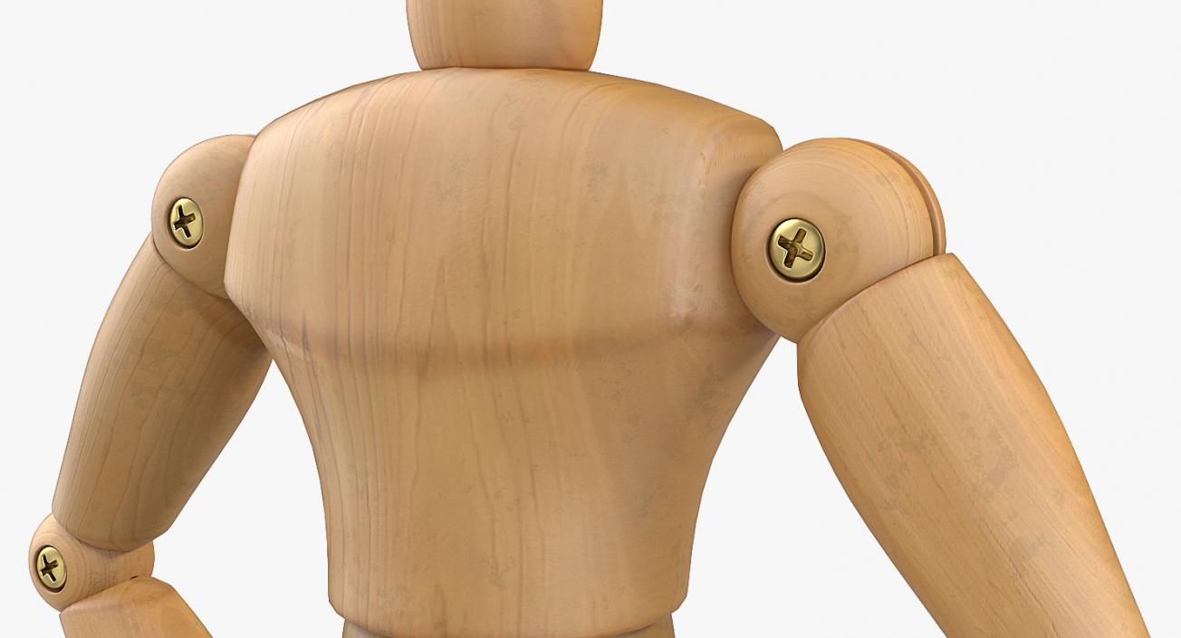 Wooden Dummy Toy Neutral Pose 3D model