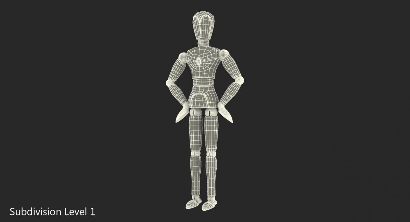 Wooden Dummy Toy Neutral Pose 3D model