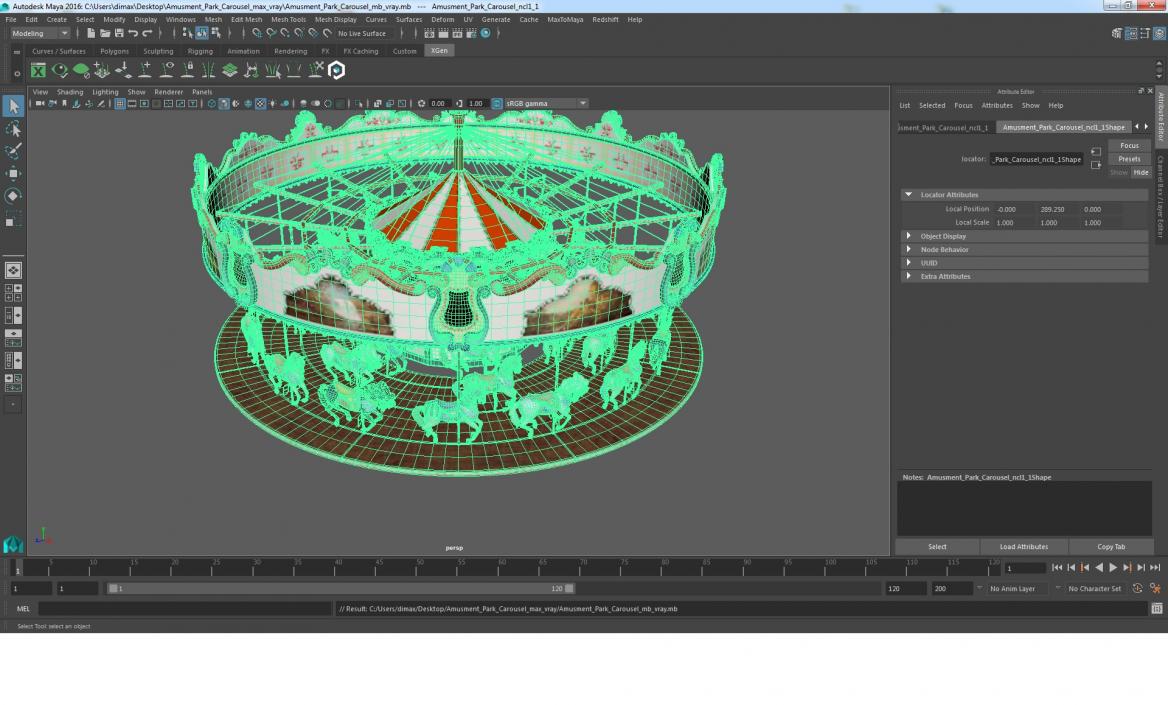 Amusment Park Carousel 3D