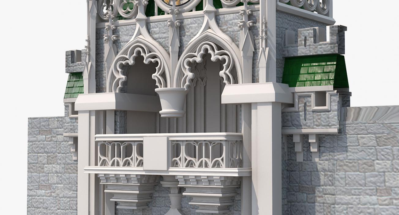 3D Castle Entrance with Clock